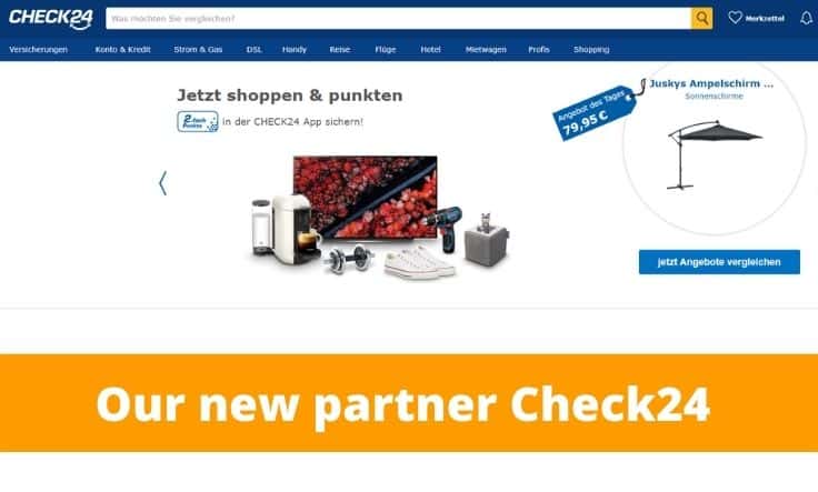 Check24, ein neuer Partner für Koongo